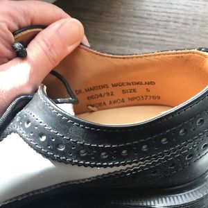 Dr. Martens black and white loafers